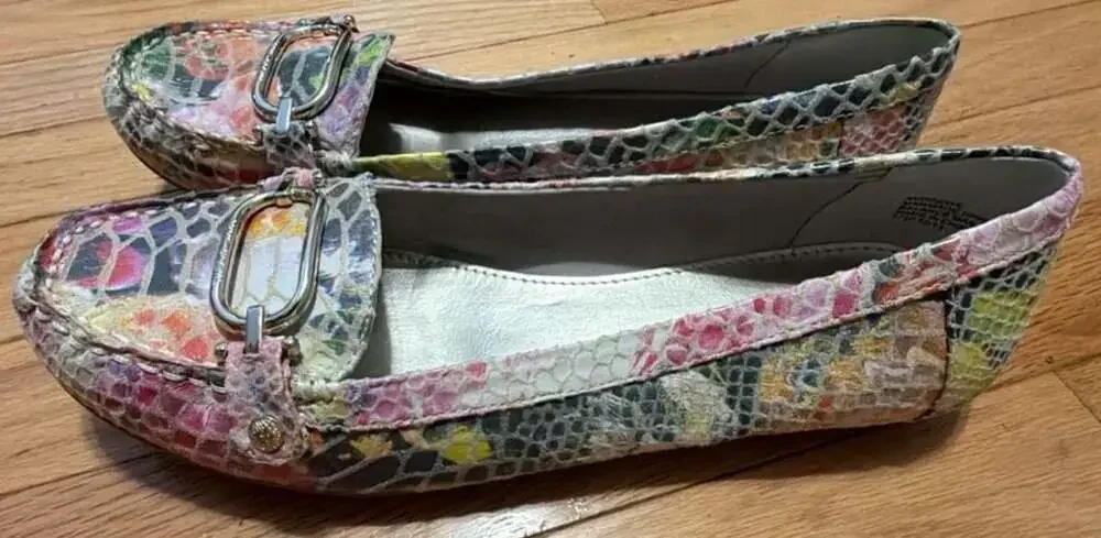 Anne Klein AK-ANDREWE iFlex Multi-Color Snakeskin Embossed Loafers